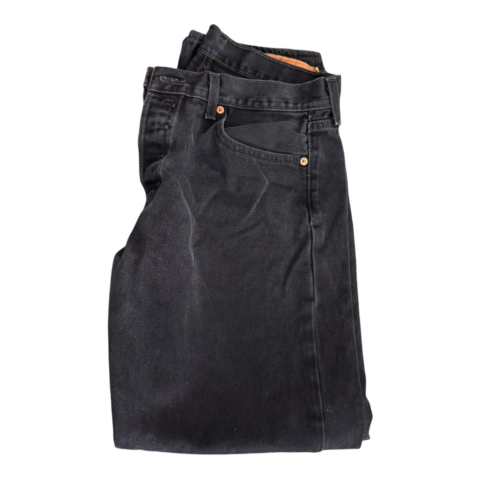 Levis 501 Original Fit‎ Mens Washed Black Straight Leg Button Fly Jeans 34x30